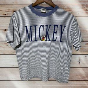 Vintage Disney Striped Shirt Blue/White Size S/M